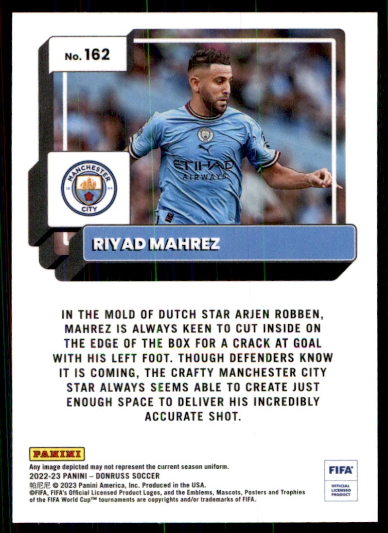 2022 Donruss Optic Riyad Mahrez Manchester City #162 | eBay