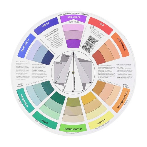 Artists Colour Wheel Mixing Colour Guide 23cm Diameter Artist Colour Wheels Nail - Picture 9 of 11