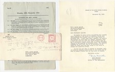 English Parliament 1956 Tickets American Ambassador Letter to American Physicist