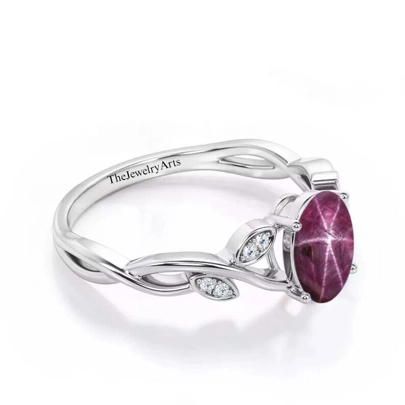 Lindy Star Ring, Star Ruby Ring, Ruby Star Ring, July Birthstone Ring - Image 3 of 4