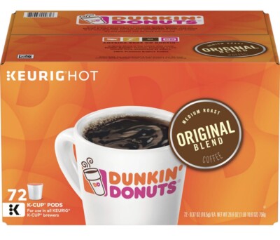 Dunkin' Donuts Original Blend K-Cups, Medium Roast (72