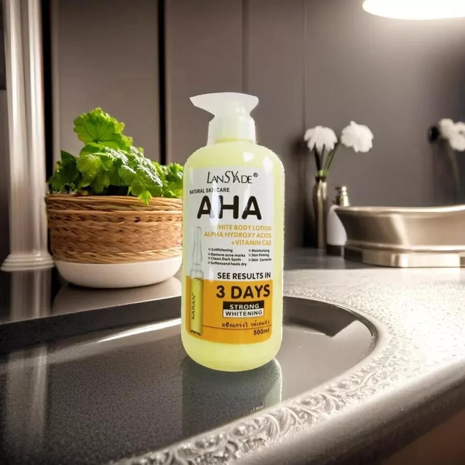 AHA Strong Brightening Body Cream Hydroxy Acid Vitamin C Whitening 500ml USA. - Image 4 of 4