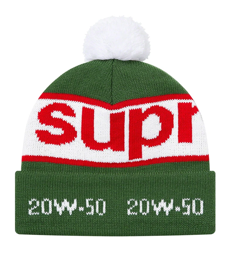 Casquette bonnet garage Supreme vert rouge FW20   Neuf