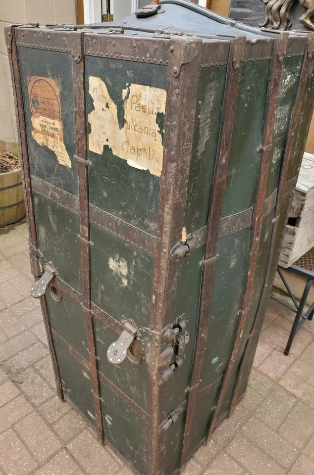 Винтажный 1898 Innovations Pier Busseti Гардероб Шкаф Пароварка Сундук Сундук МЕСТНЫЙ P/U! - Изображение 4 из 4