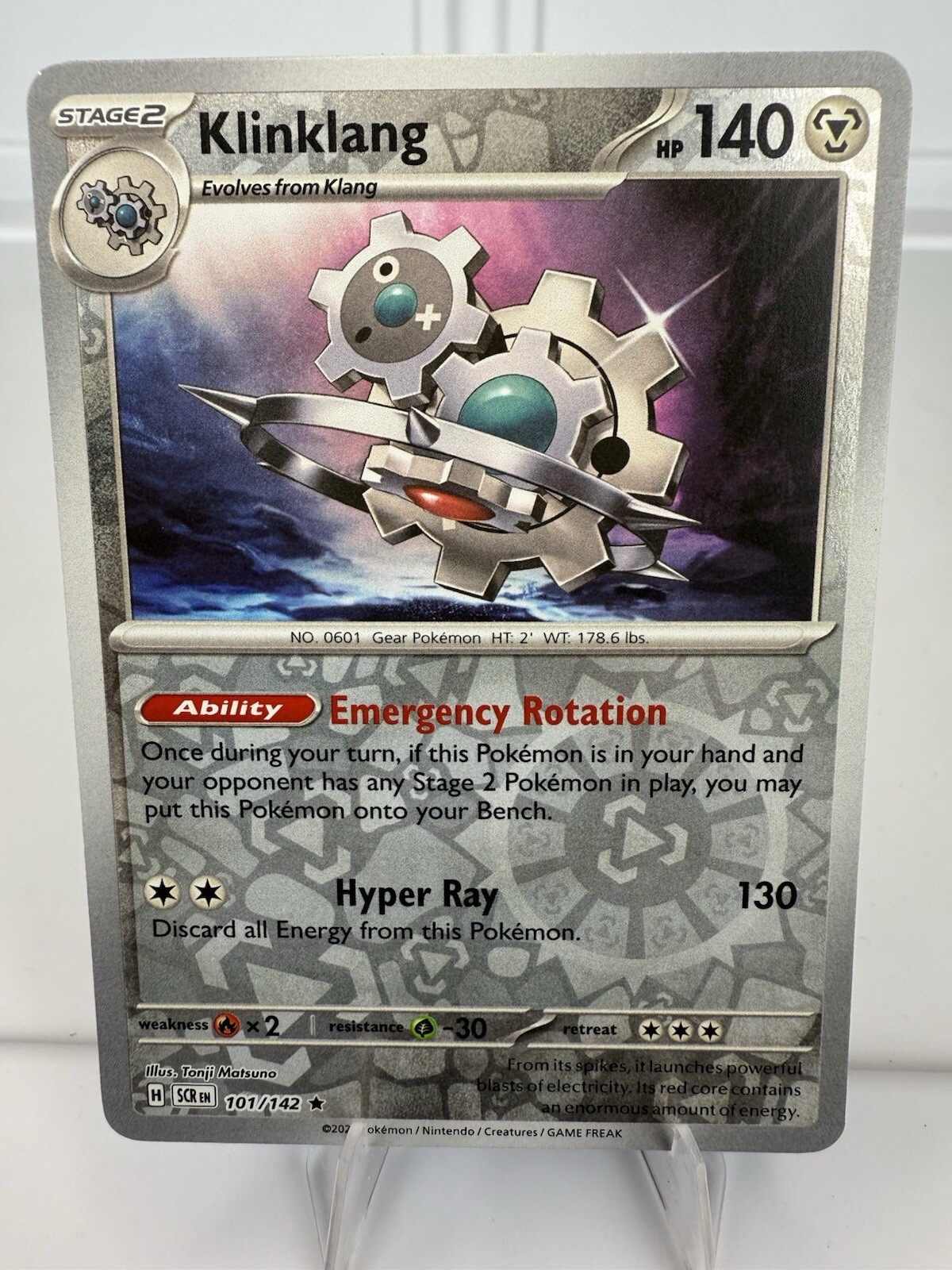 Pokemon -  Klinklang 101/142 - Reverse Holo Rare - Stellar Crown - NM