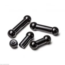 Barbell Tongue Nipple Heavy 4 Gauge 5/8" Black IP Internal 8mm Ball *