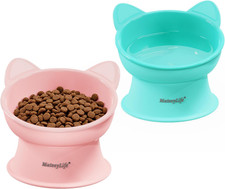 Elevated Cat Bowls, 2P Raised Food and Water Bowl Set for Indoor Cats  Small Do