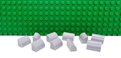 Lego 10 Light Bluish Gray 1x2x1 Curved Half Smooth Slope brick block NEW