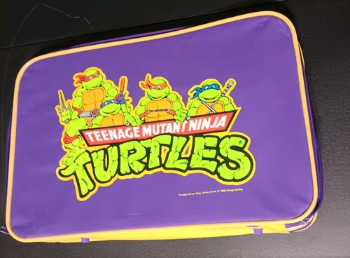 Teenage Mutant Ninja Turtles Purple Graphic Suitcase TMNT Mirage 1989 Vintage