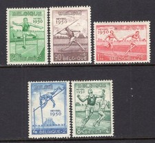 Belgium 1950 Sports Semi-Postal Set Mint H #B480-84