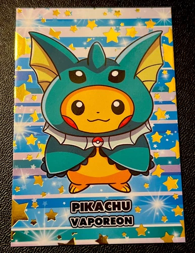 Poncho Pikachu Vaporeon Hood Gold Star Foil Attacks 2 Database Pokemon Card! NM