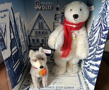 Steiff POLAR BEAR and WOLF Set Mohair 12.59" 32cm for Paul Wolff Retail Store