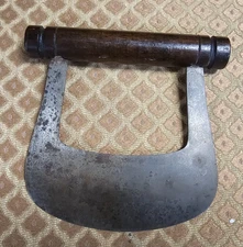Large Antique Primitive Hand Forged Food and Herb Chopper French Kitchen