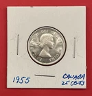 1955 Canada Silver 25 Cents, Uncirculated.