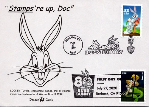 Dr Jim Stamps Maximum Card Bugs Bunny 2V Pair Fdc