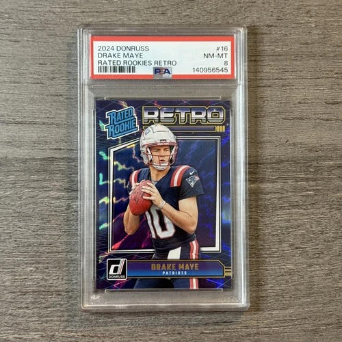 2024 Donruss Drake Maye Rated Rookies Retro PSA 8 Rated Rookie