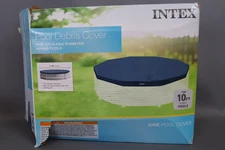 Intex 10  Round Frame Above Ground Pool Debris Cover with Drain Holes...