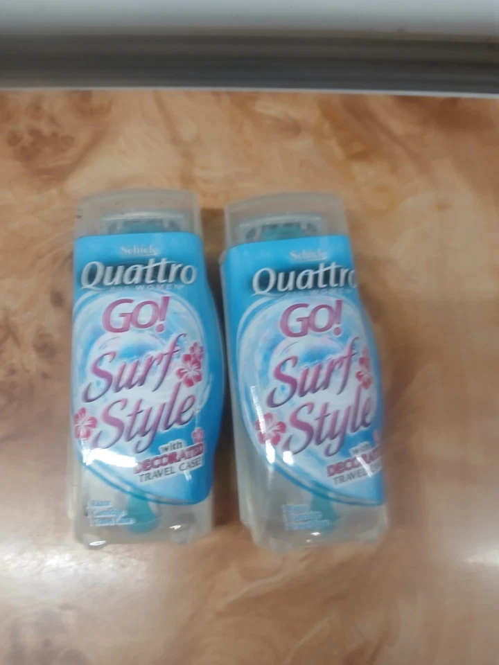 Pair Of Schick Quattro Women Go! SURF STYLE Floral Decorated Travel Case... - Image 3 of 4