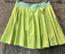 Athleta Girl Womens Size Small 7 Lime Green Pleated Tennis Skort Built-In Shorts