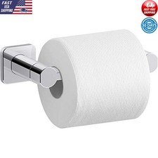 Wall Mount Metal Toilet Paper Holder Pivoting Design Bathroom Accessory Silver
