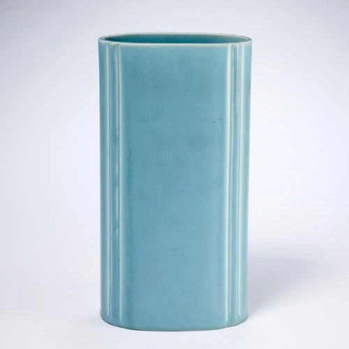 Rookwood Arts and Crafts Pottery Matte Baby Sky Blue Tall Slim Pill Vase 9.5"h