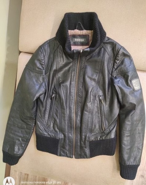 Women Leather Jacket Black 36