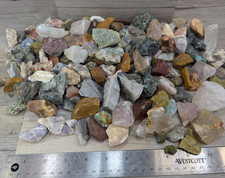 Assorted Rough Rocks Stone Crystal Mineral Tumbling / Crafts 1/2 Pound 8 Oz