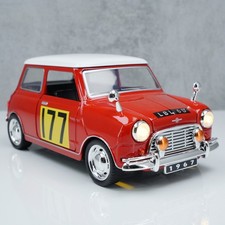 Mini Cooper S 1967 Monte Carlo Rally 1:32 Diecast Model Red Classic Retro Car