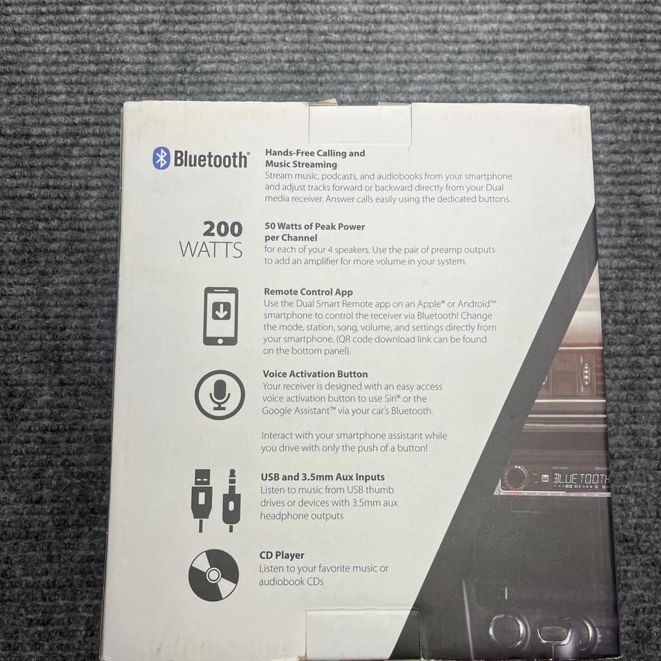 New Dual Electronics XDC100BT AM/FM CD Car Stereo Radio Single DIN Bluetooth USB - Image 3 of 4