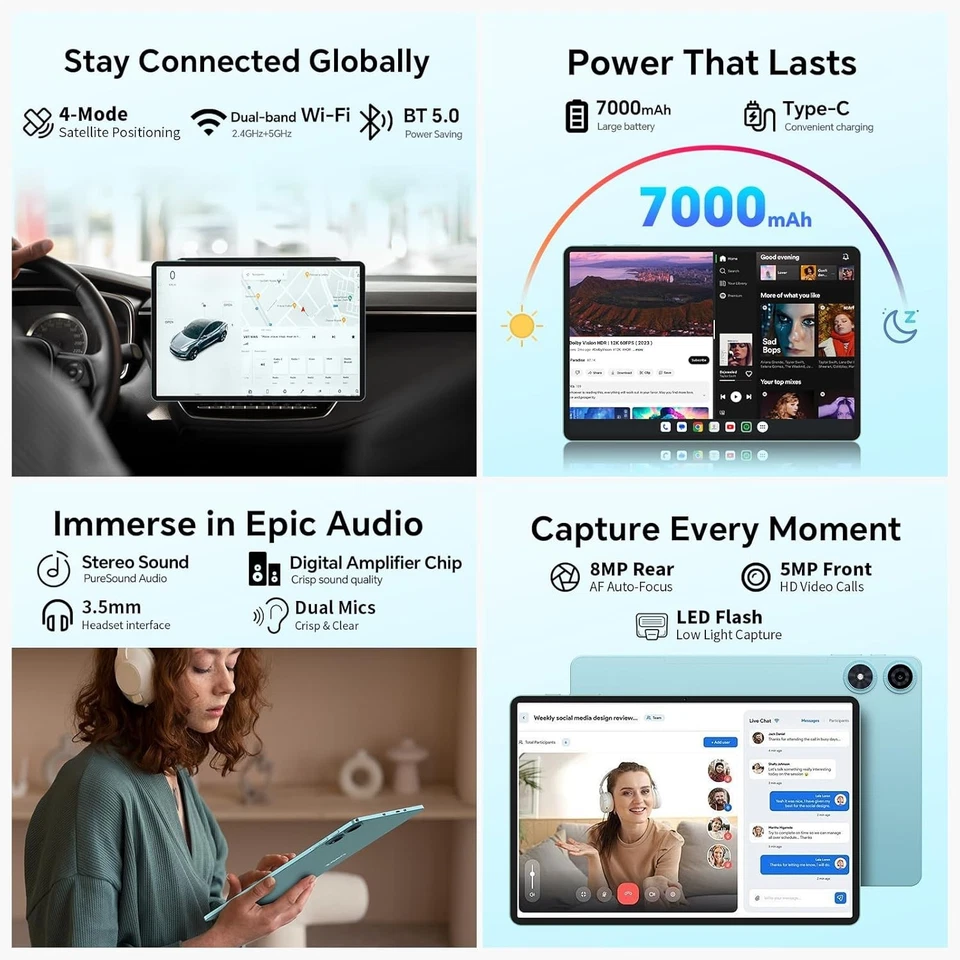 TECLAST P50 Tablet – 11 Zoll Android 15, 20GB RAM, 128GB ROM, 5TB erweiterbar - Bild 3 von 4