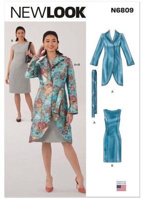 New Look 6809 Schnittmuster Misses Damen Größe Kleid & Jacke Größe 8-20 ungeschnitten
