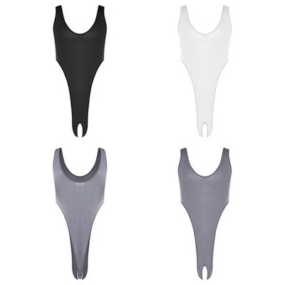 Men Leotard Beachwear Swimwear Plunge U Neck Tights Sissy Clothes Anniversary
