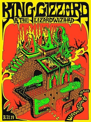 King Gizzard & The Lizard Wizard Washington DC 2019 Poster Wall Art Decor