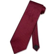 Vesuvio Napoli NeckTie BURGUNDY Striped Vertical Stripes Design Mens Neck Tie
