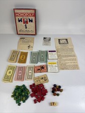 Monopoly 1936 Edition Black Box Very Rare Early Print Parker Brothers Game Parts