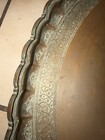 Large Antique Persian Middle East Islamic Tin Copper Etched Tray Table Top 29 " — photo 3