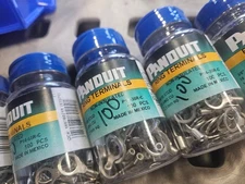(100) New Panduit P14-38R-C Ring Terminal 14-18 AWG Crimp 3/8" Hole