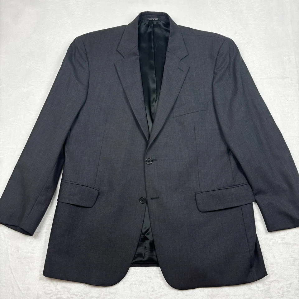 Pronto Uomo 2 Piece Suit Mens 43R / 38W Gray Lessona Wool Italy Jacket Pants - Image 2 of 4