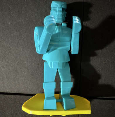 Blue Bomber Blue Robot Figure on Yellow Base, Ages 4-7, Robot Theme