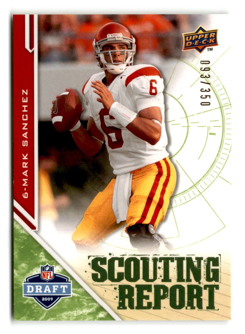 2009 Mark Sanchez Upper Deck Draft Edition Scouting Report Green 093/350