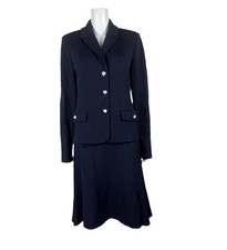ST. JOHN NWT NEW Knit Jacket 10 Skirt 12 Suit Set Navy Blue