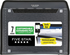 Expanding File Organizer Study App, 7-Pocket Accordian File Organizer, Zipp...