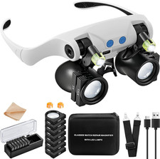 Magnifying Glasses with LED Light, Hands Free Magnifier with 14 Interchangeable