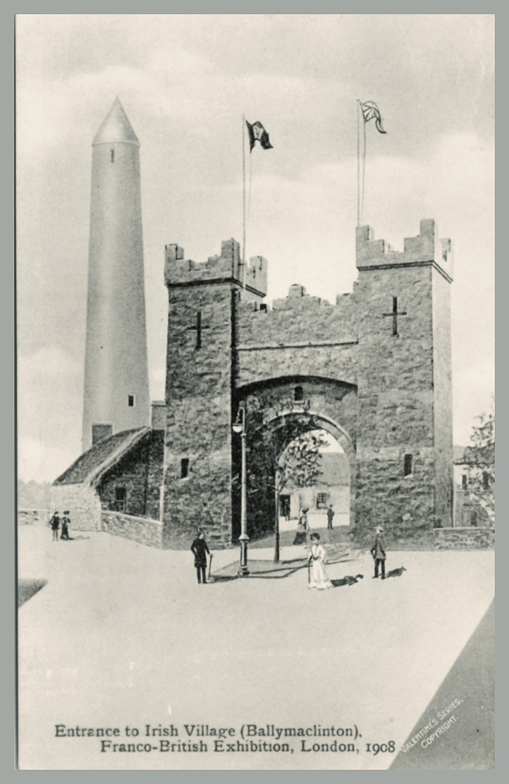 Entrance Irish Village Franco British Exhibition London 1908 Official Postcard
