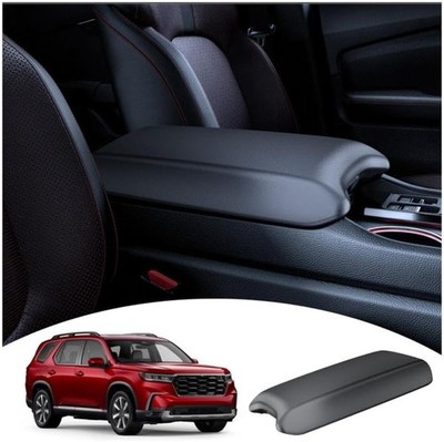 Center Console Armrest Cover for Honda Pilot 2023-2026 Thin Black Silicone