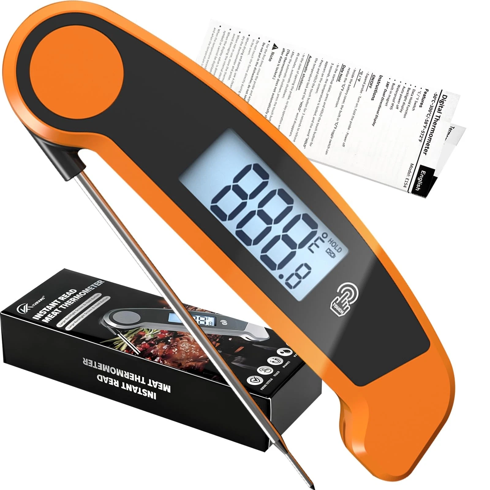 Meat Thermometer Digital Waterproof Instant Read Thermometer for Cooking ℃/℉ ...