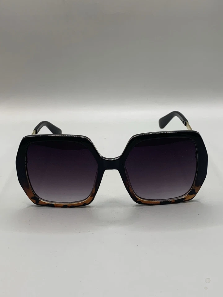Gafas de sol Nanette Lepore NN353 OXTS negro marrón moda marco cuadrado de gran tamaño Foto 2 de 4