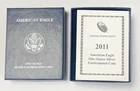 2011 W US Mint Uncirculated American Silver Eagle 1oz Bullion Coin w/ Box & COA