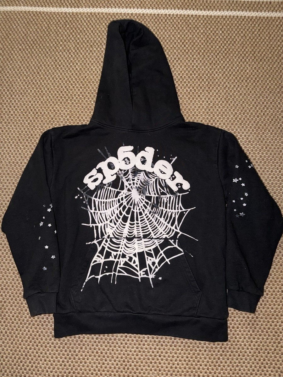 Black Sp5der OG Web Hoodie Medium | Authentic EUC See Pics And
