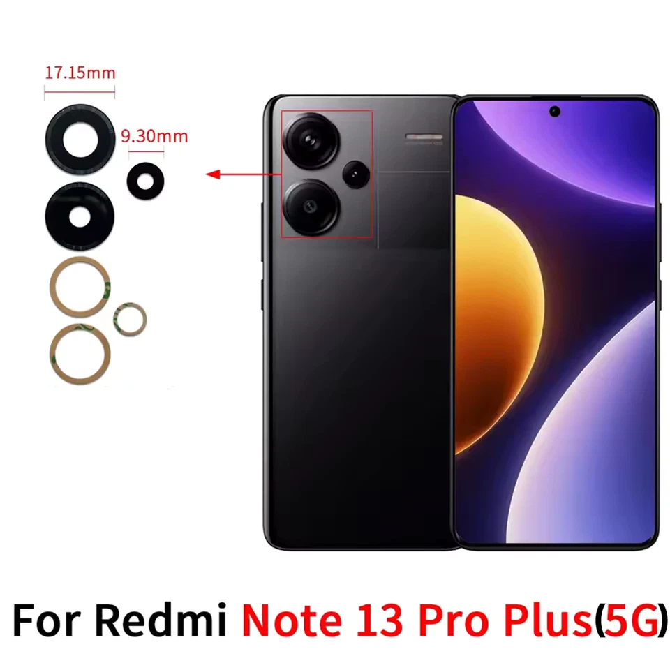 XOTEK Kamera Glas für Xiaomi Redmi Note 13 Pro Plus Kameralinse Scheibe Camera Glass